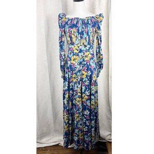 Jody T of California vintage smocked maxi dress puff sleeves garden girl prairie